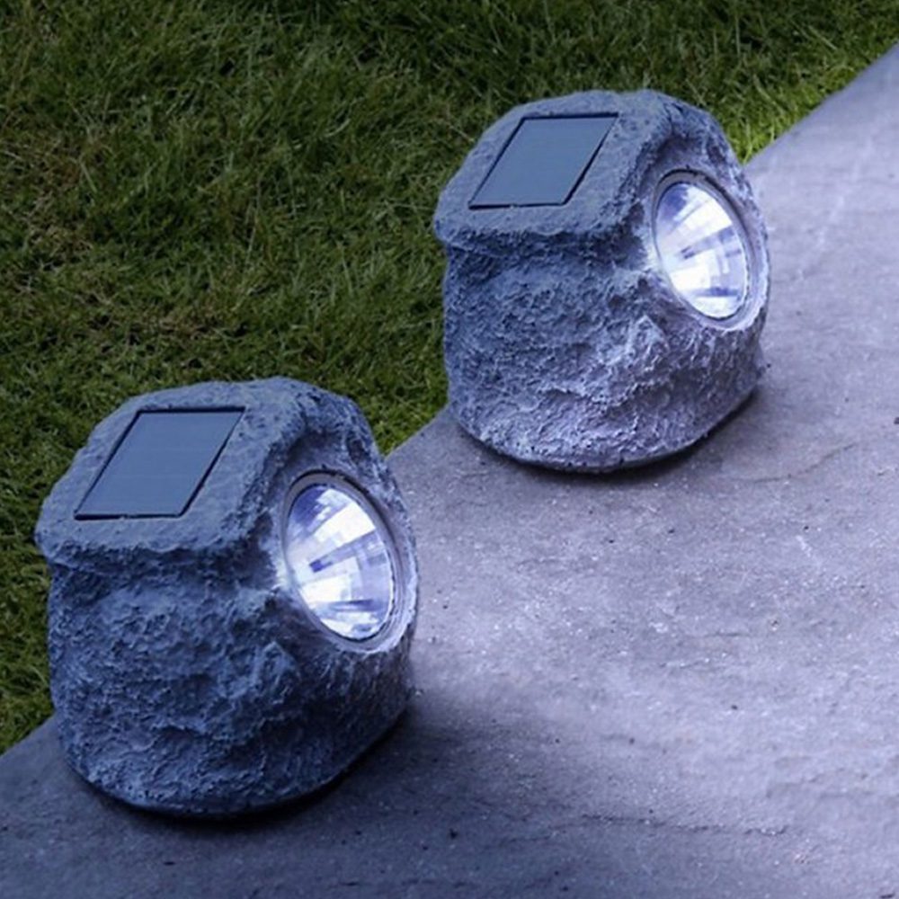 Touch Of Eco Solar LED Rock Light Set/2 Resin