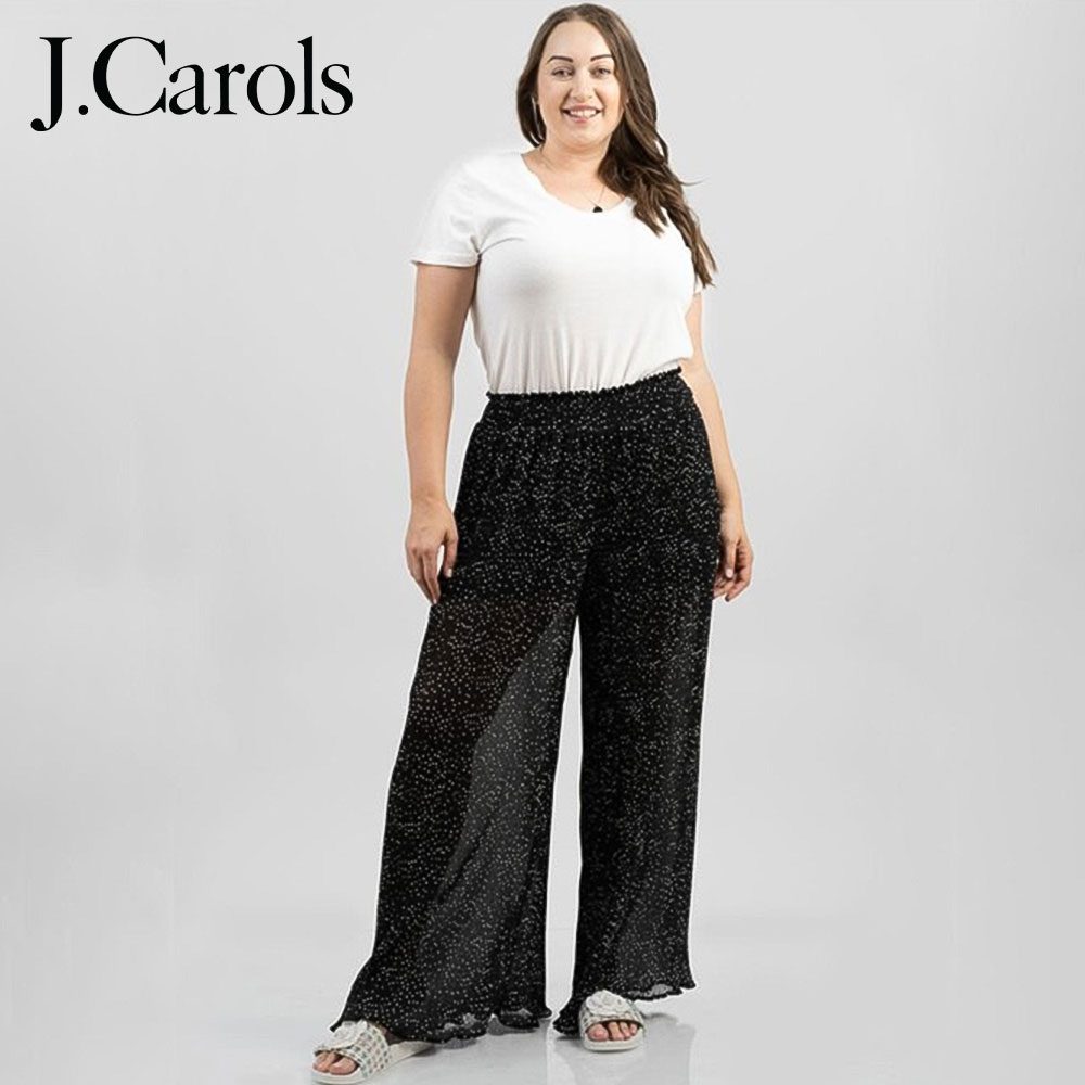 Women's Over Size Wide Leg Plisse Trousers