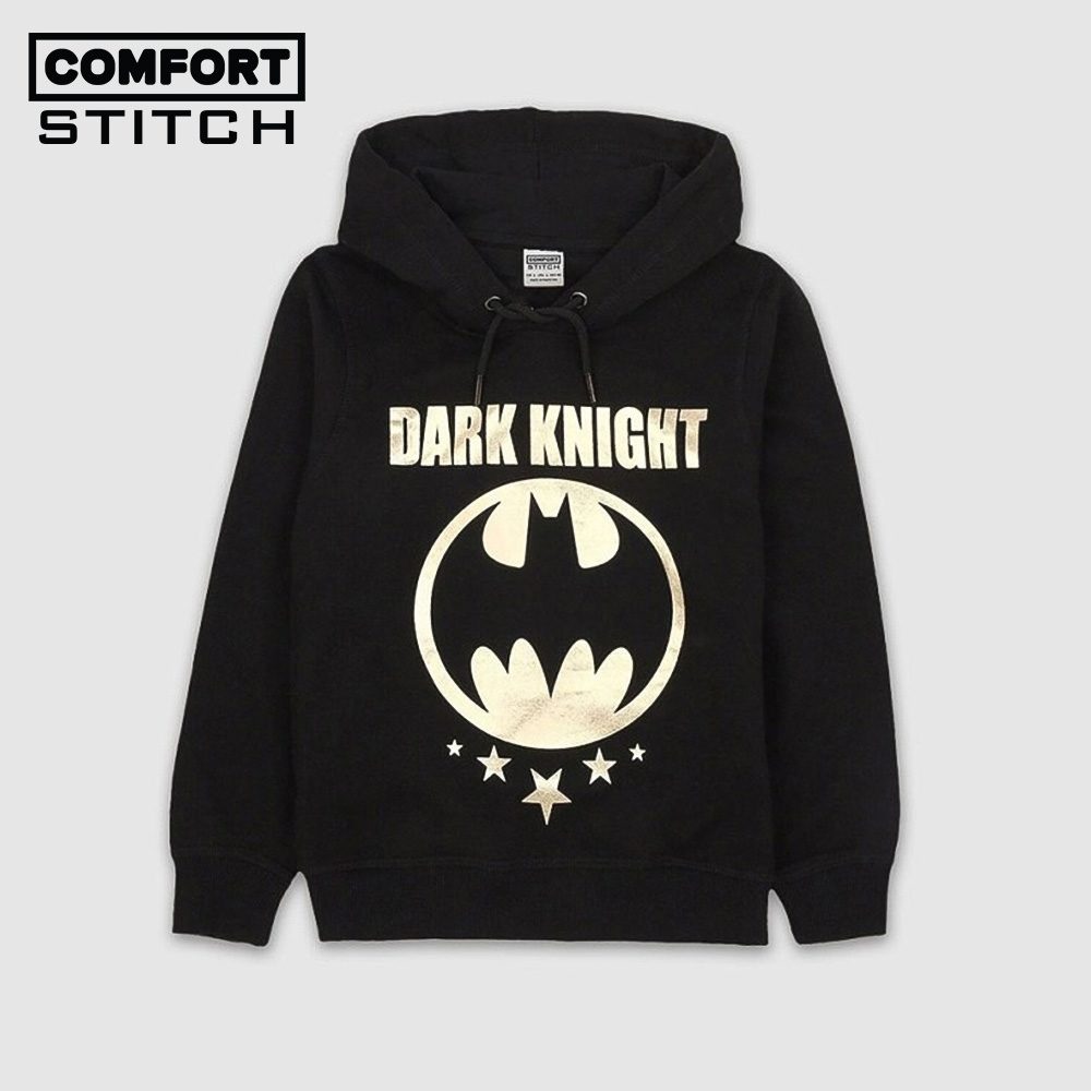 Batman Printed Regular Fit Black Polycotton Men's Hoodie