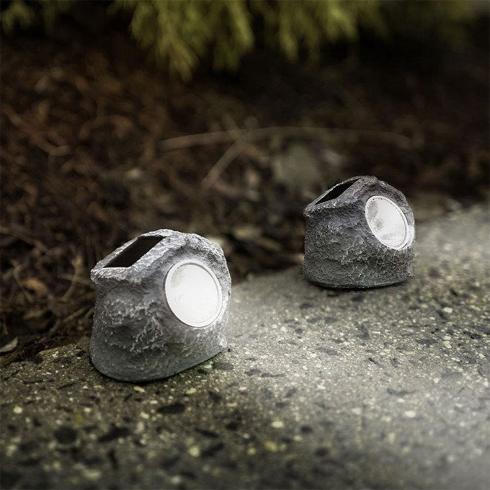 Touch Of Eco Solar LED Rock Light Set/2 Resin