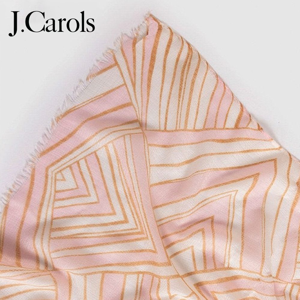 J.Carols® Printed Scarf in Pink & Off-White