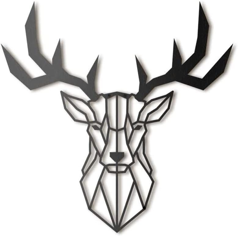 Large Black Metal Deer Head Wall Hanging Art Décor