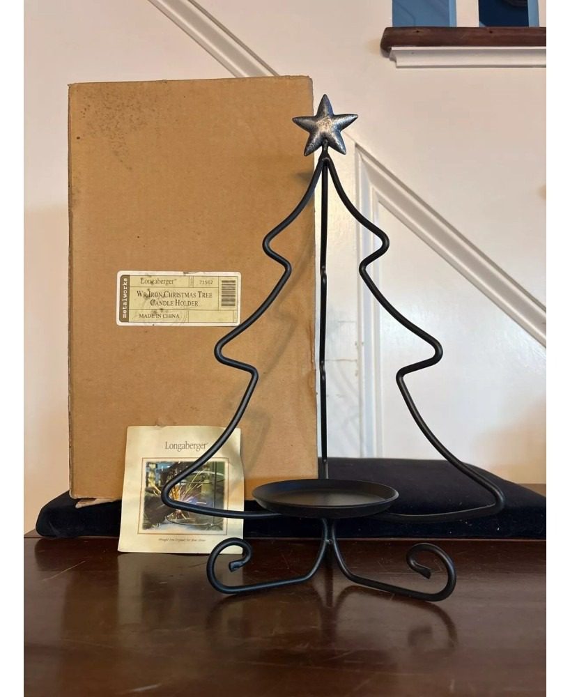 Wrought Iron Christmas Tree Candle Holder | Table Mantle Nightlight