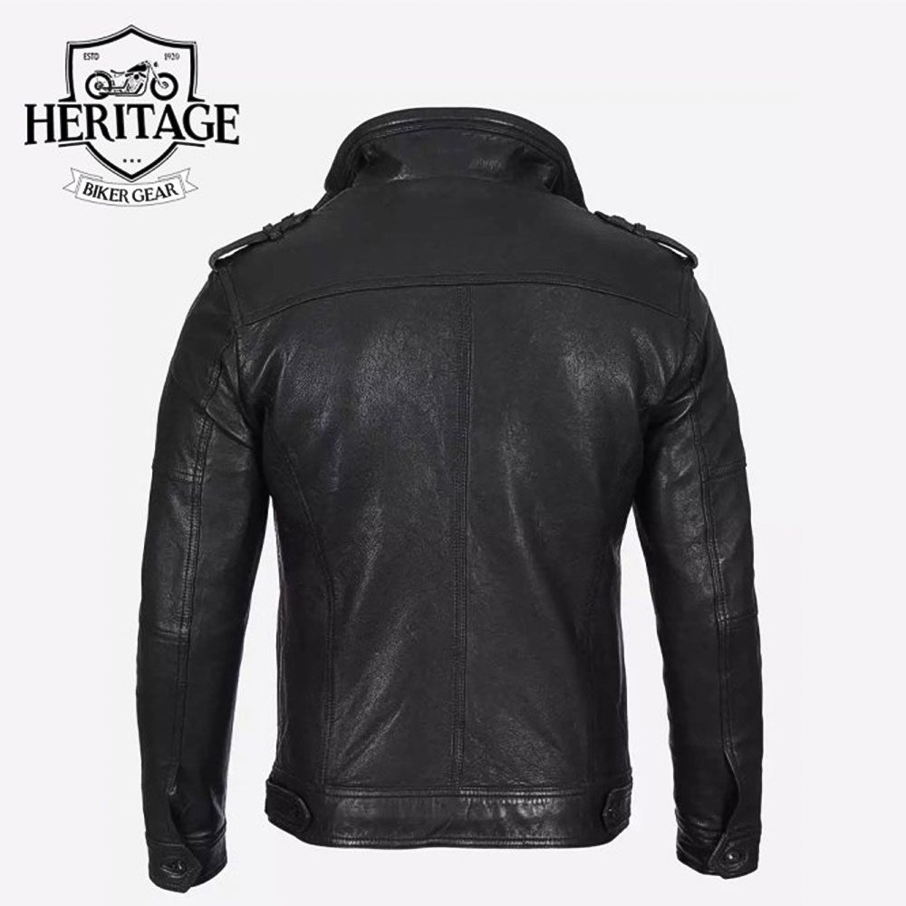 Men's Cafe Racer Washed Leather Jacket