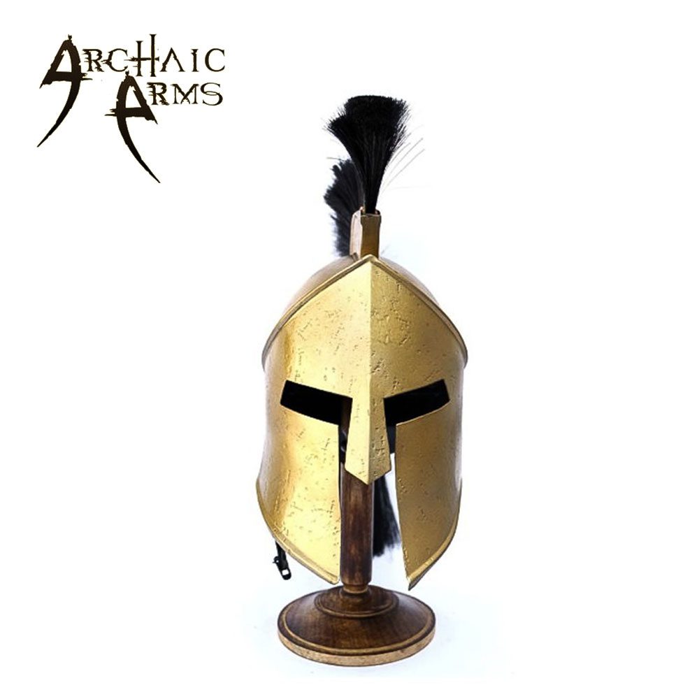 Greek Spartan King Crested Helmet With Stand