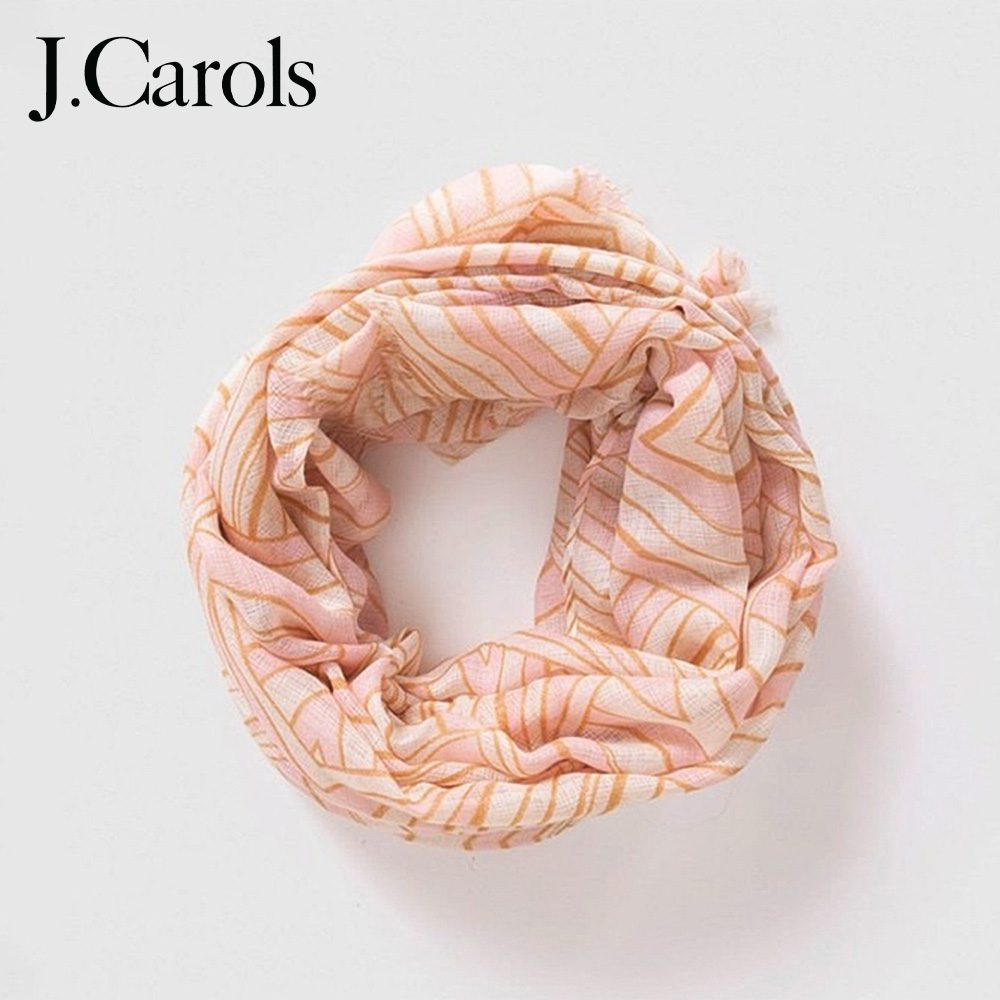 J.Carols® Printed Scarf in Pink & Off-White