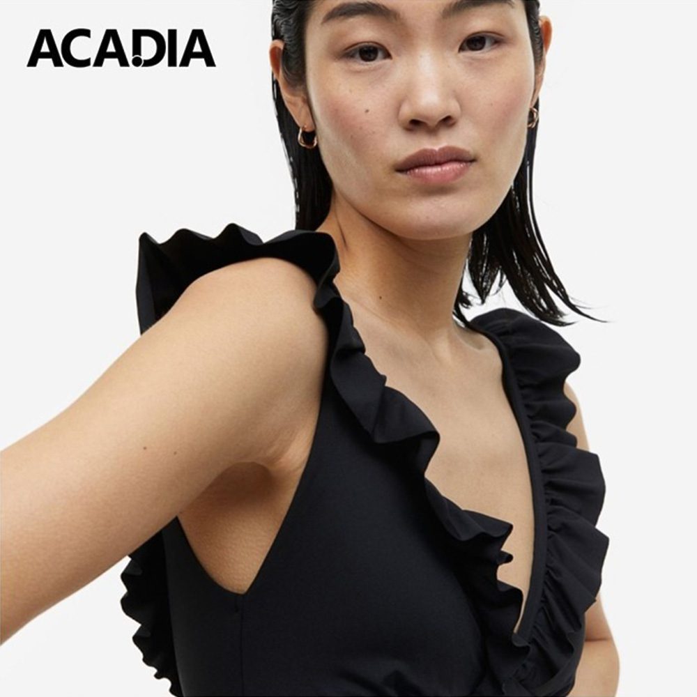 Acadia® Our Padded-Cup V-Neck Swimsuit