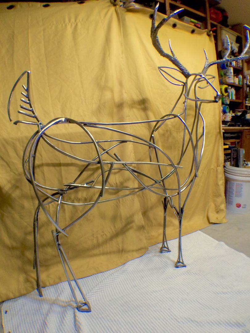 Ornamental Buck Sculpture | Handcrafted Steel Driveway Monument