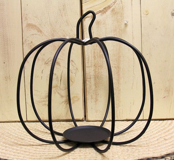 Rustic Metal Pumpkin Candle Holder – Farmhouse Décor for Fall and Beyond