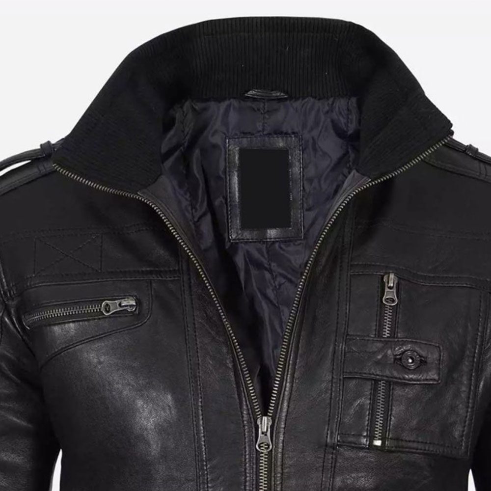 Men's Cafe Racer Washed Leather Jacket