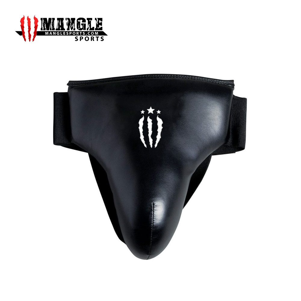 Men's PU Groin Guard Black by Mangle Sports