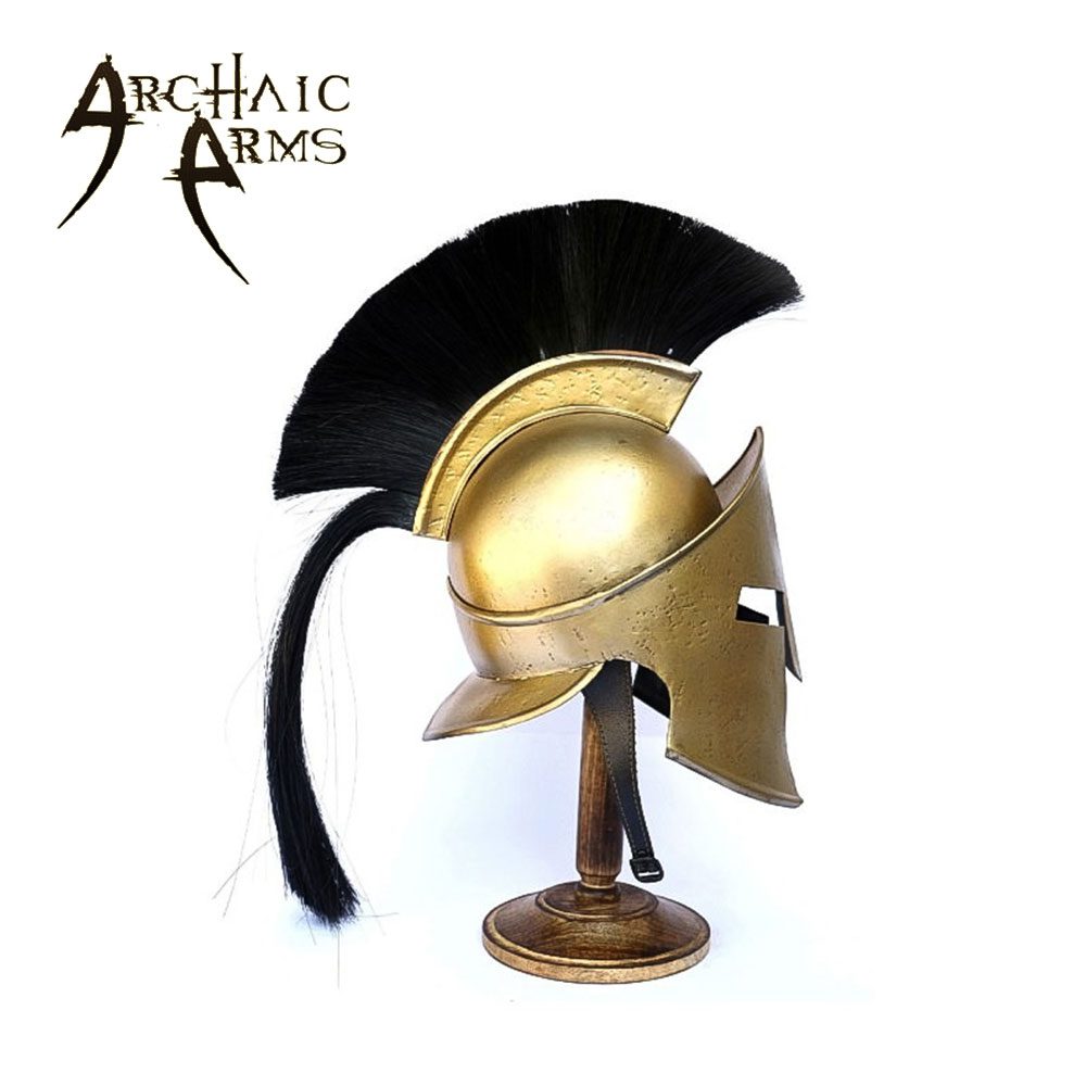 Greek Spartan King Crested Helmet With Stand