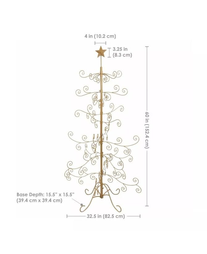 Sunnydaze Noelle Metal Ornament Display Tree