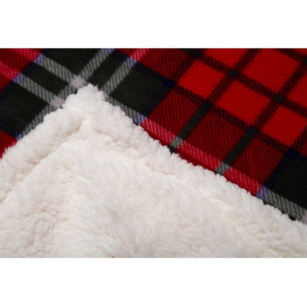 Holiday Plaid Plush Sherpa Throw