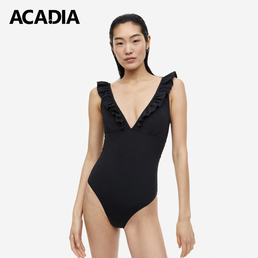 Acadia® Our Padded-Cup V-Neck Swimsuit