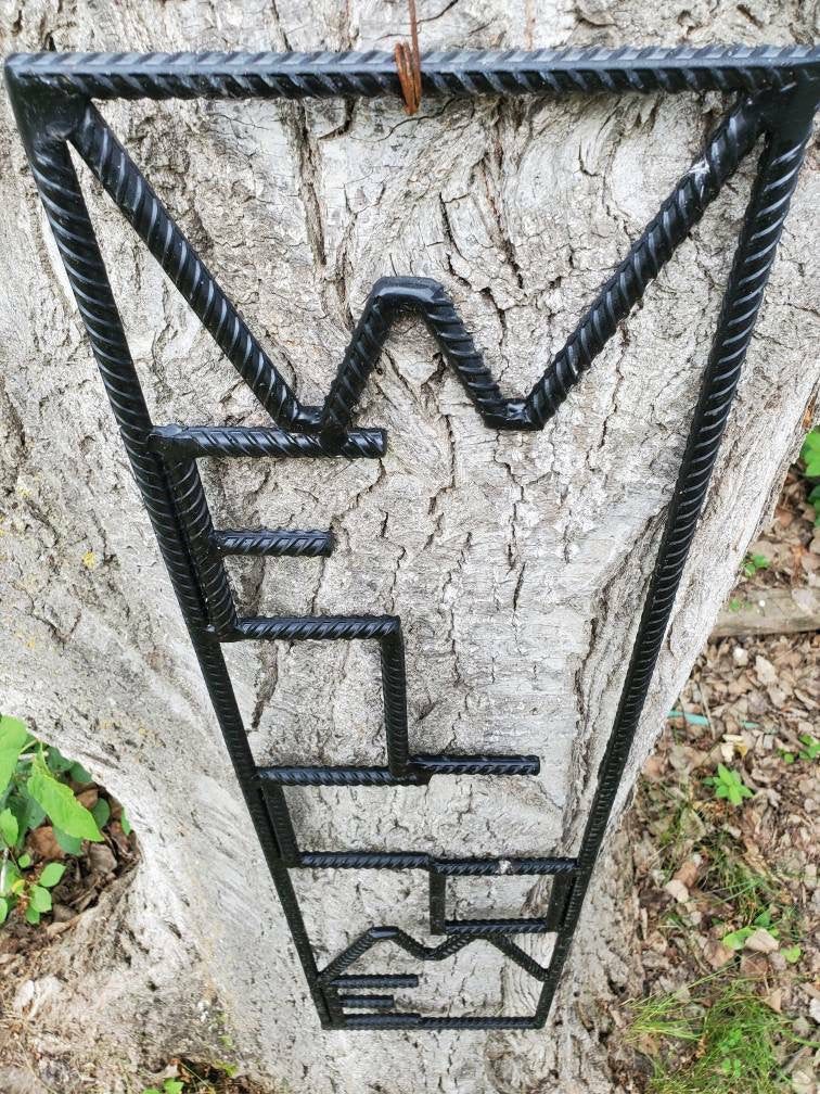 Handcrafted Rebar "Welcome" Sign – Industrial Metal Art for Home or Garden