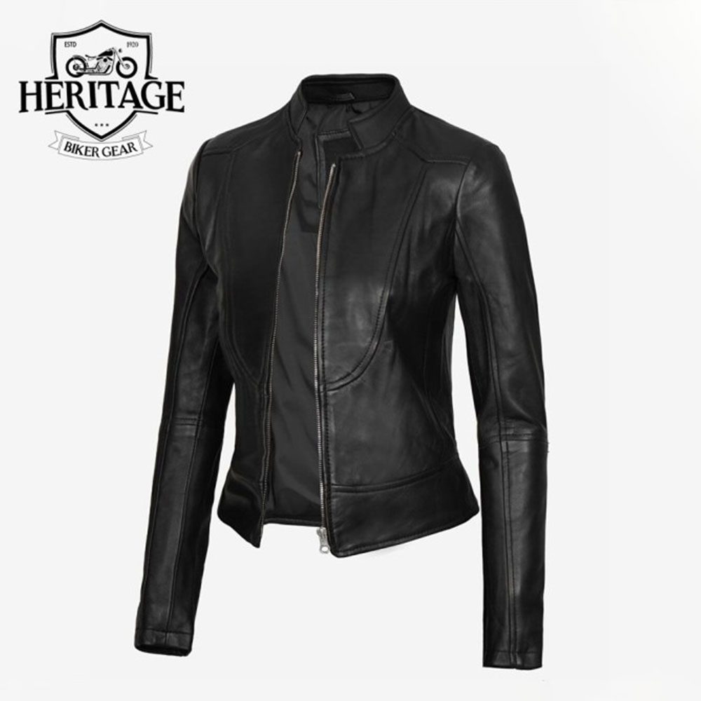 Women's Black Vegan Leather Biker Jacket