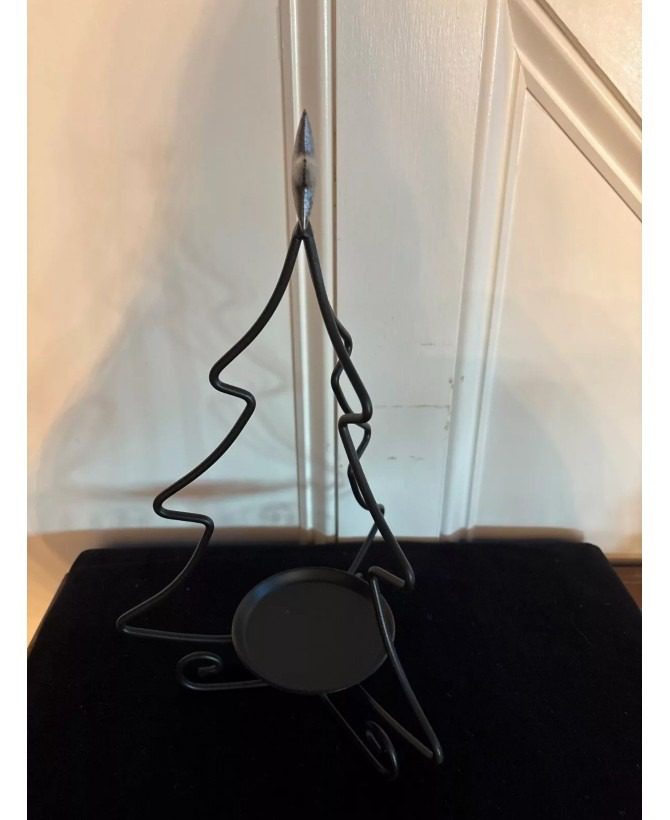 Wrought Iron Christmas Tree Candle Holder | Table Mantle Nightlight