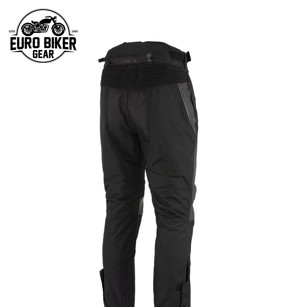 Men’s Road Racer Black Tri-Tex and Leather Motorcycle Racing Pants