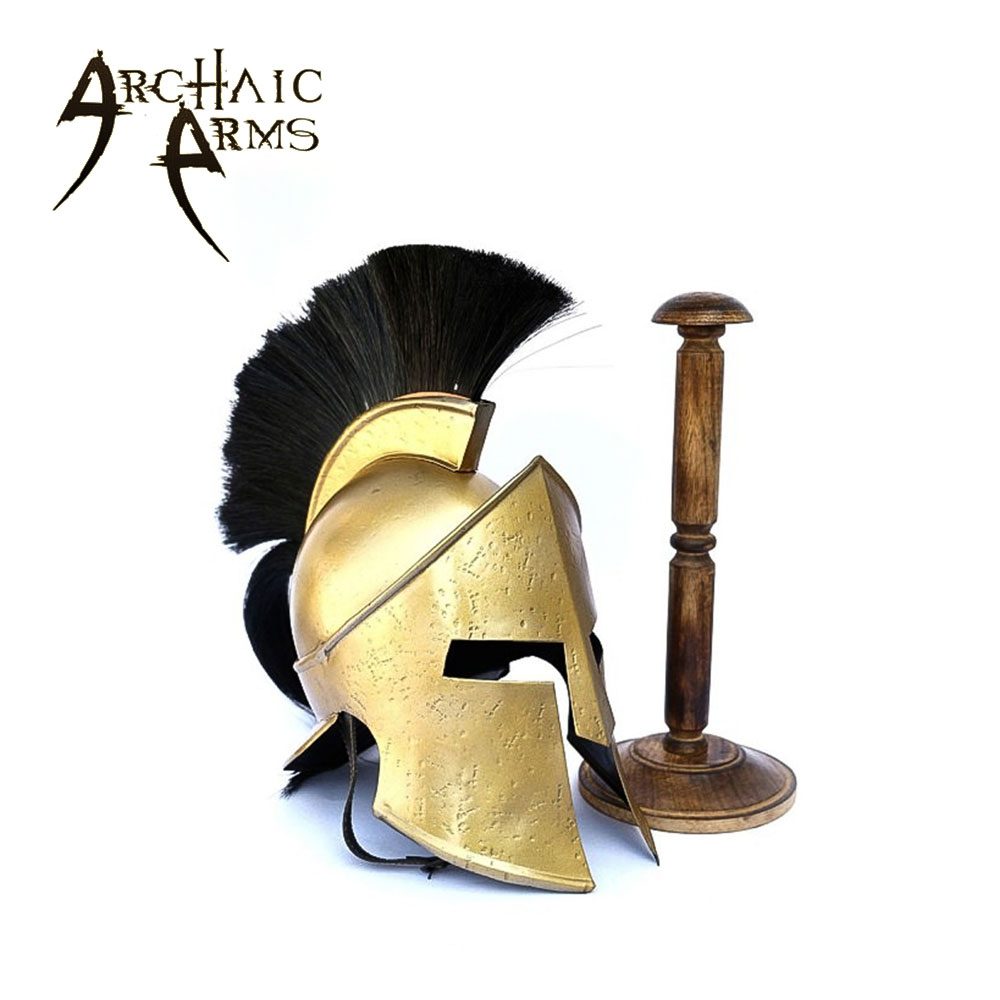 Greek Spartan King Crested Helmet With Stand