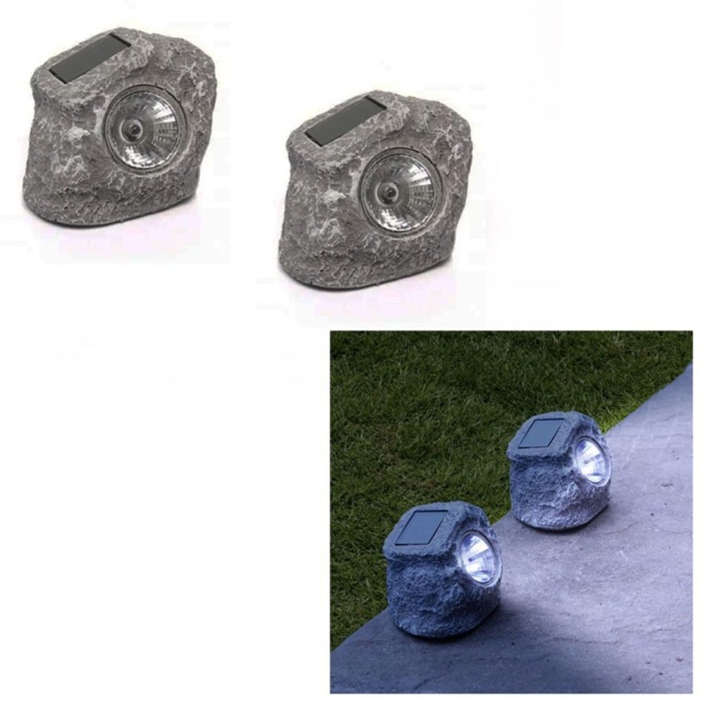 Touch Of Eco Solar LED Rock Light Set/2 Resin