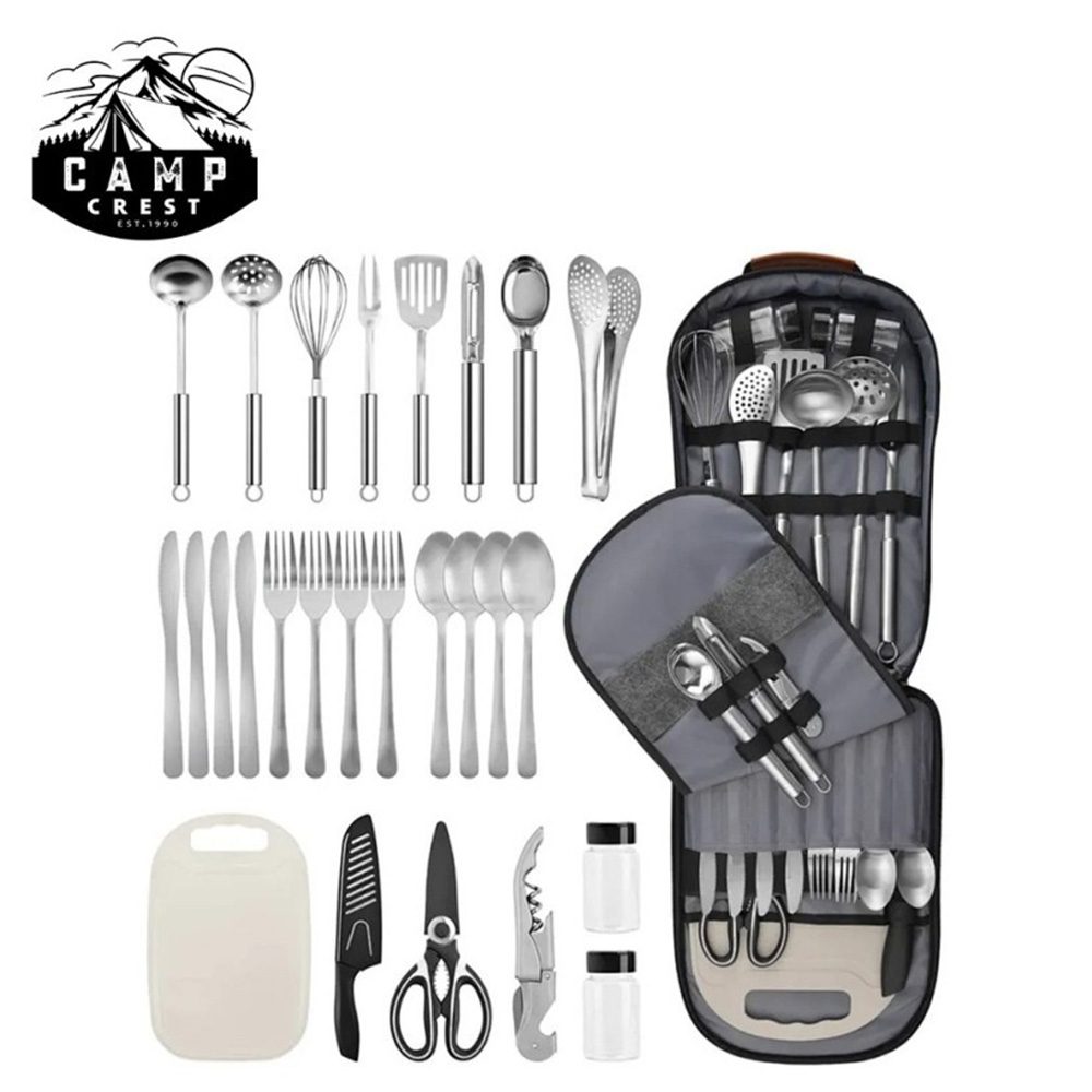 27-Piece Portable Camp Kitchen Utensil Organizer Set