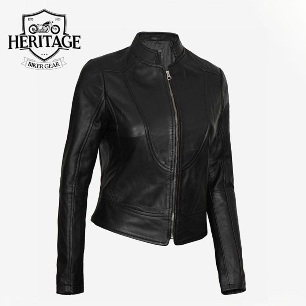 Women's Black Vegan Leather Biker Jacket