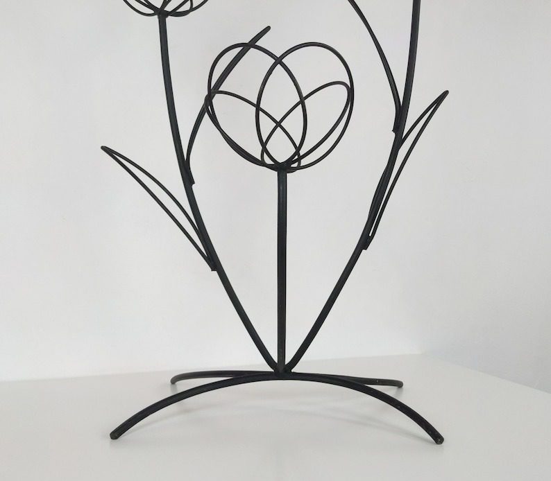 Vintage French Iron Flower Pot Stand – Mid-Century Plant Display