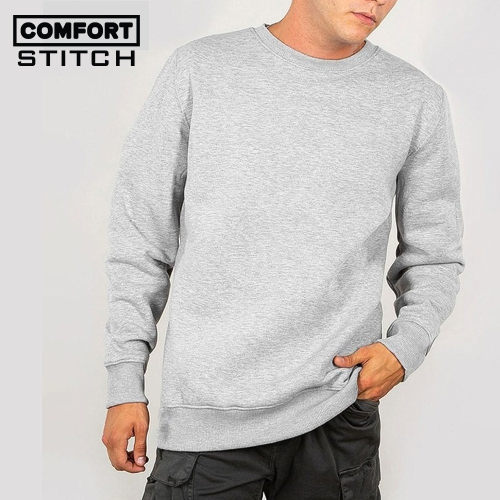 Men's Grey Basic Crewneck Sweatshirt