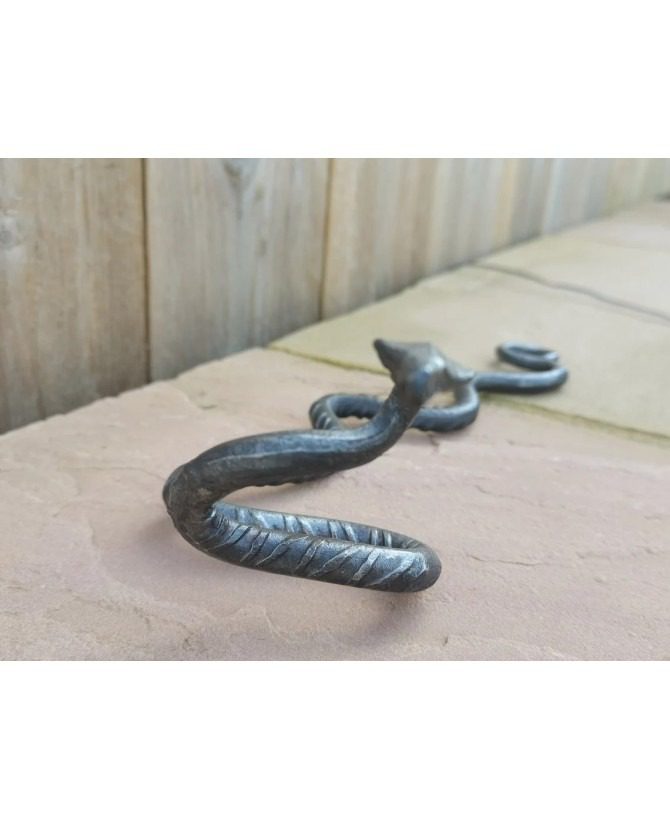 Handmade Rebar Snake Sculpture - Unique Metal Art