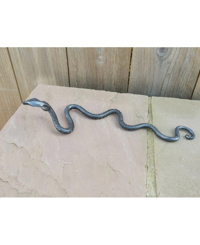 Handmade Rebar Snake Sculpture - Unique Metal Art