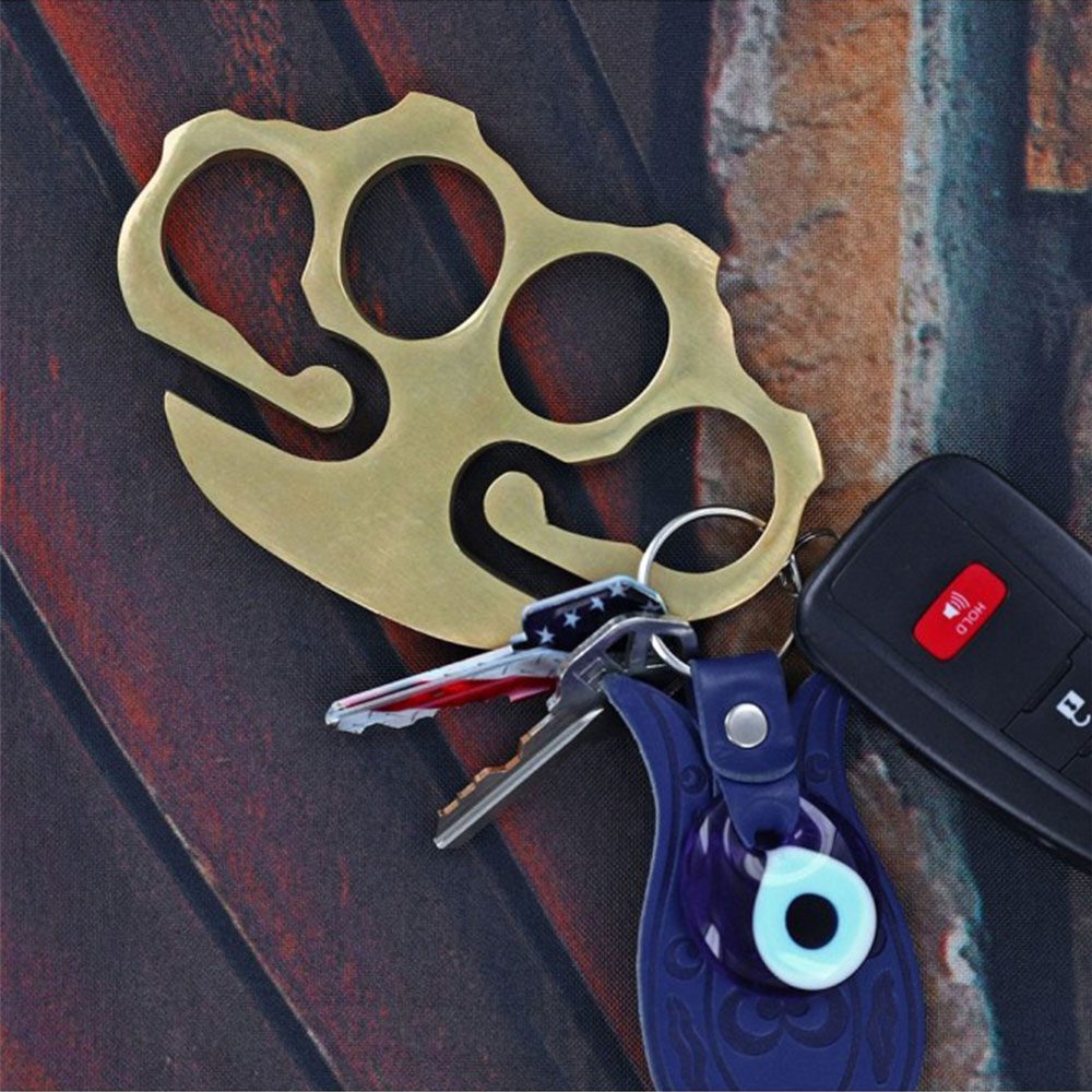 100% Solid Brass Knuckle Key Ring Belt Clip