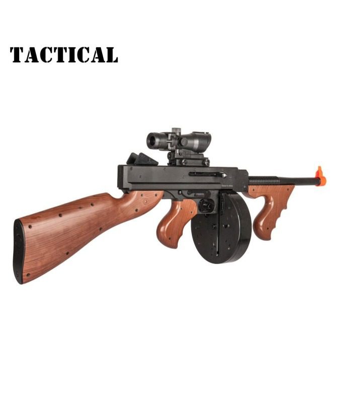 325 FPS M1921 Spring Tommy Airsoft Gun with Drum Magazine