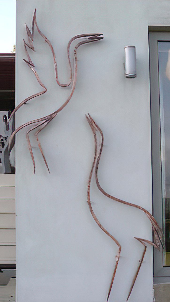 Bird of Paradise Sculpture in Steel & Copper – Artisan Garden Art