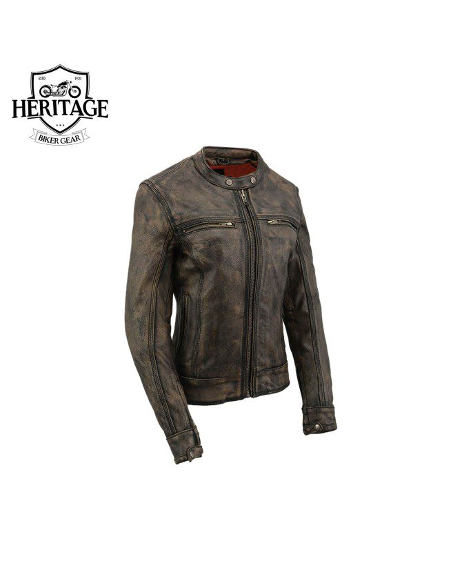 Brown Leather Vented Jacket