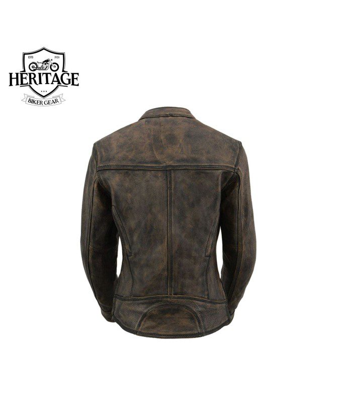 Heritage Women's 'Scooter' Distressed Brown Leather Vented Jacket