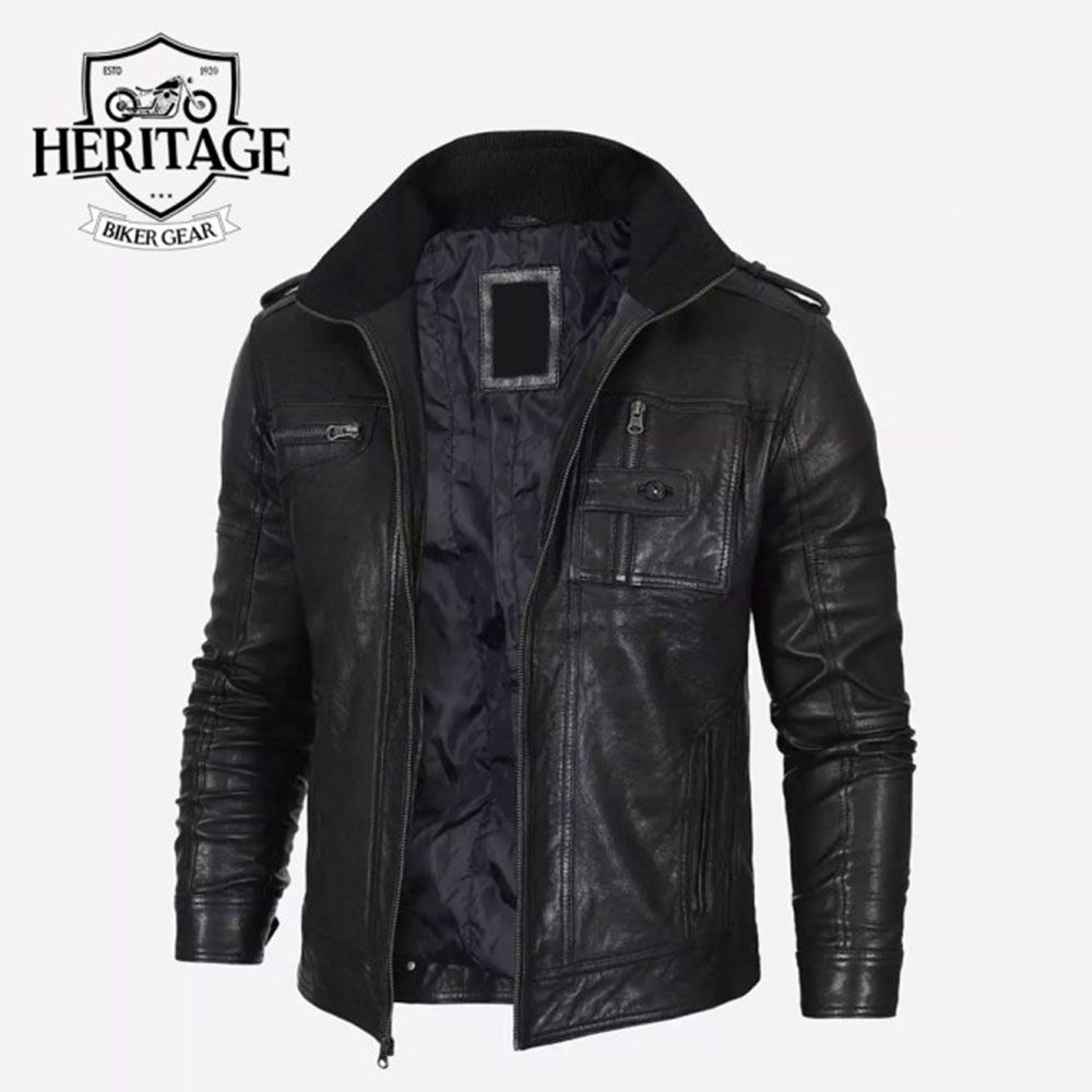 Cafe Racer Washed Leather Jacket