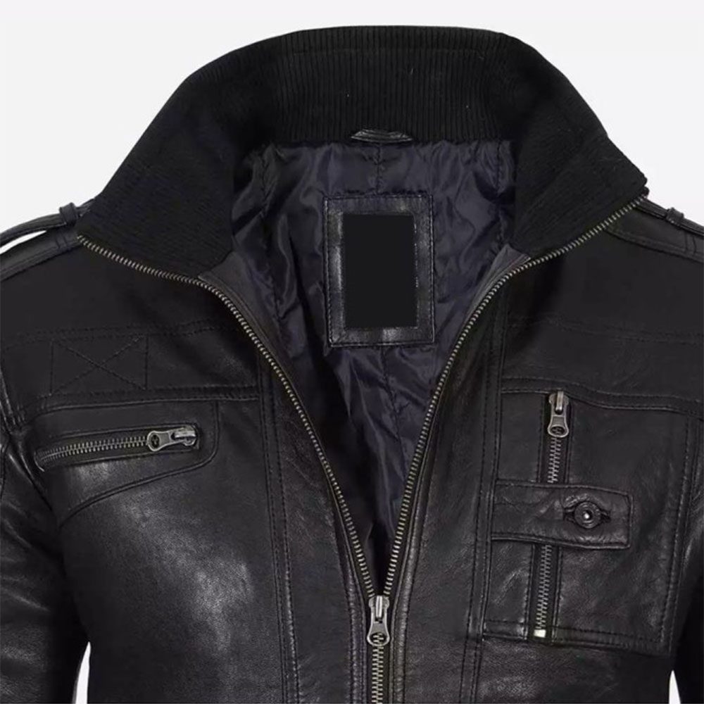 Mens Cafe Racer Washed Leather Jacket