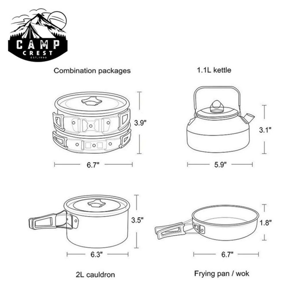 Aluminum Folding Camping Pots And Pans Set