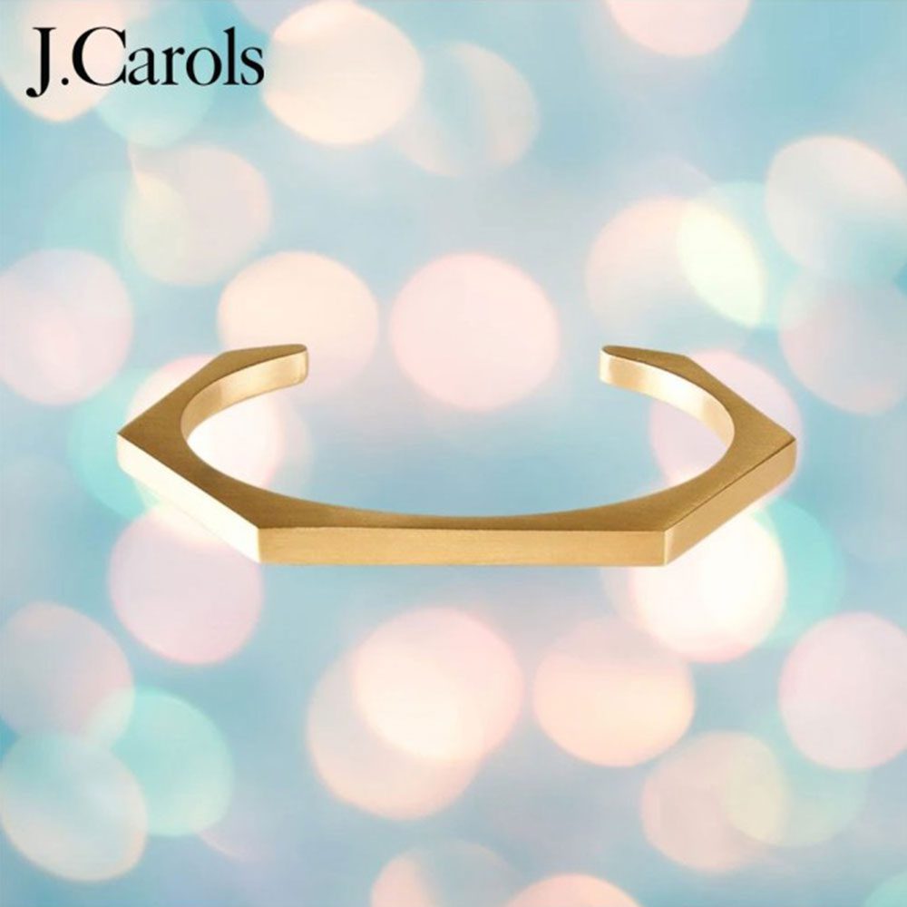 Unique and Stylish Choice Gold Edge Hexagon Bangle Bracelet