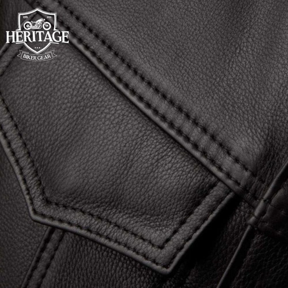 Men's Custom Leather Rebel Motorcylce Vest