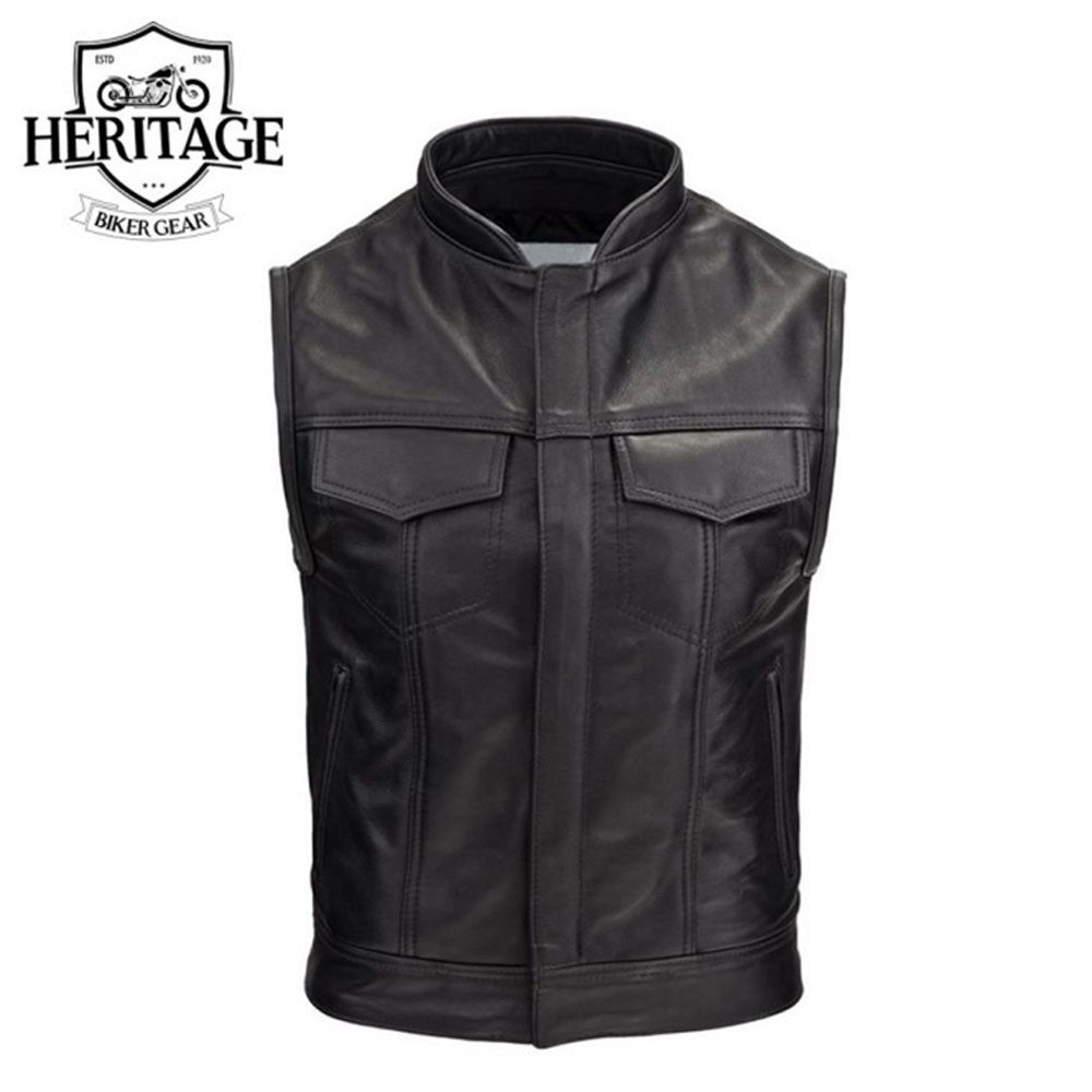 Men's Custom Leather Rebel Motorcylce Vest