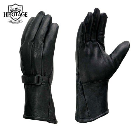 Premium Men’s Deerskin Motorcycle Gloves with Adjustable Wrist Strap