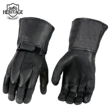 Premium Men’s Deerskin Motorcycle Gloves with Adjustable Wrist Strap