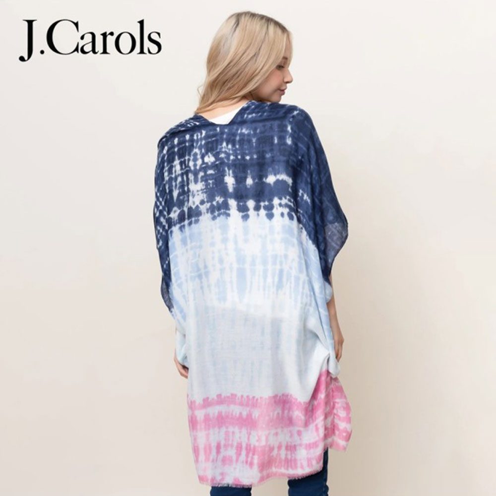 Tie Dye Color Block Kimono