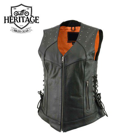 V-Neck Riveted Motorcycle Vest