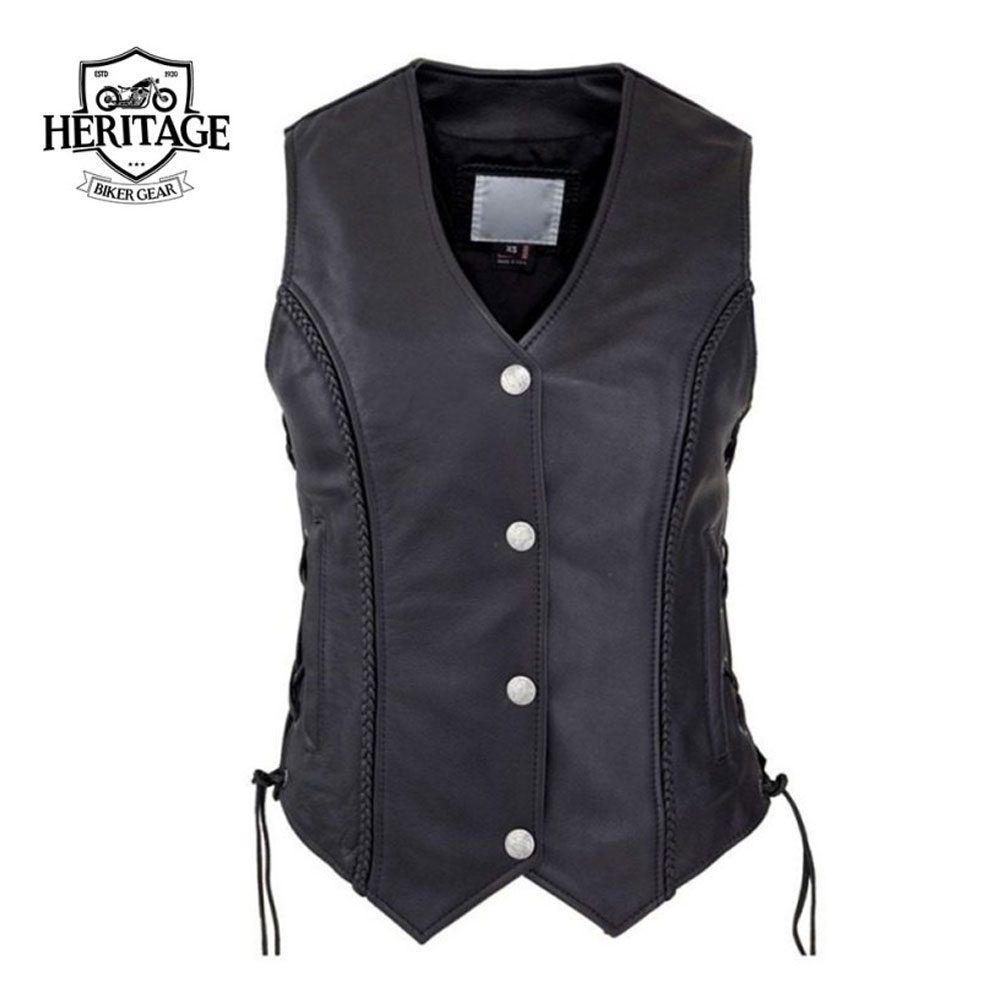 Women's Braided Vest With Zippered Pockets