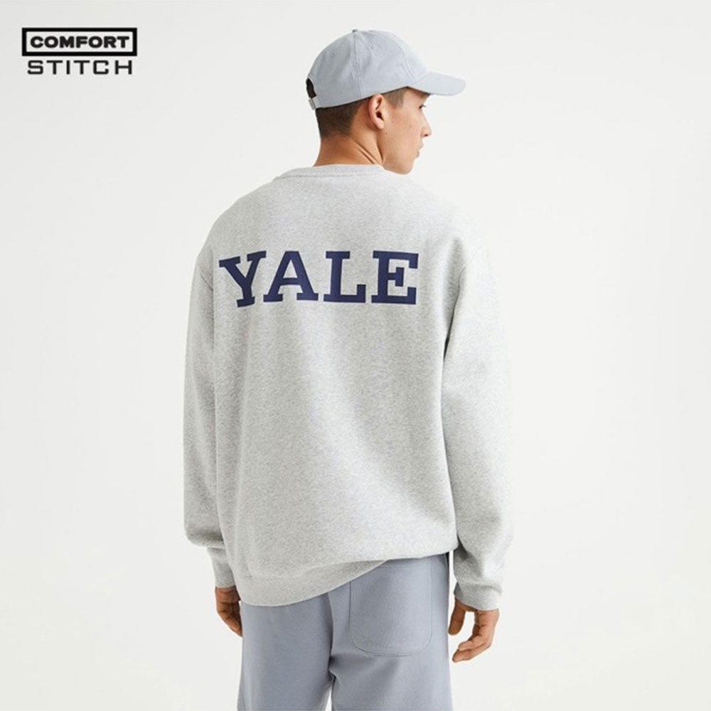 Yale French Terry Sweatshirt in Light Gray