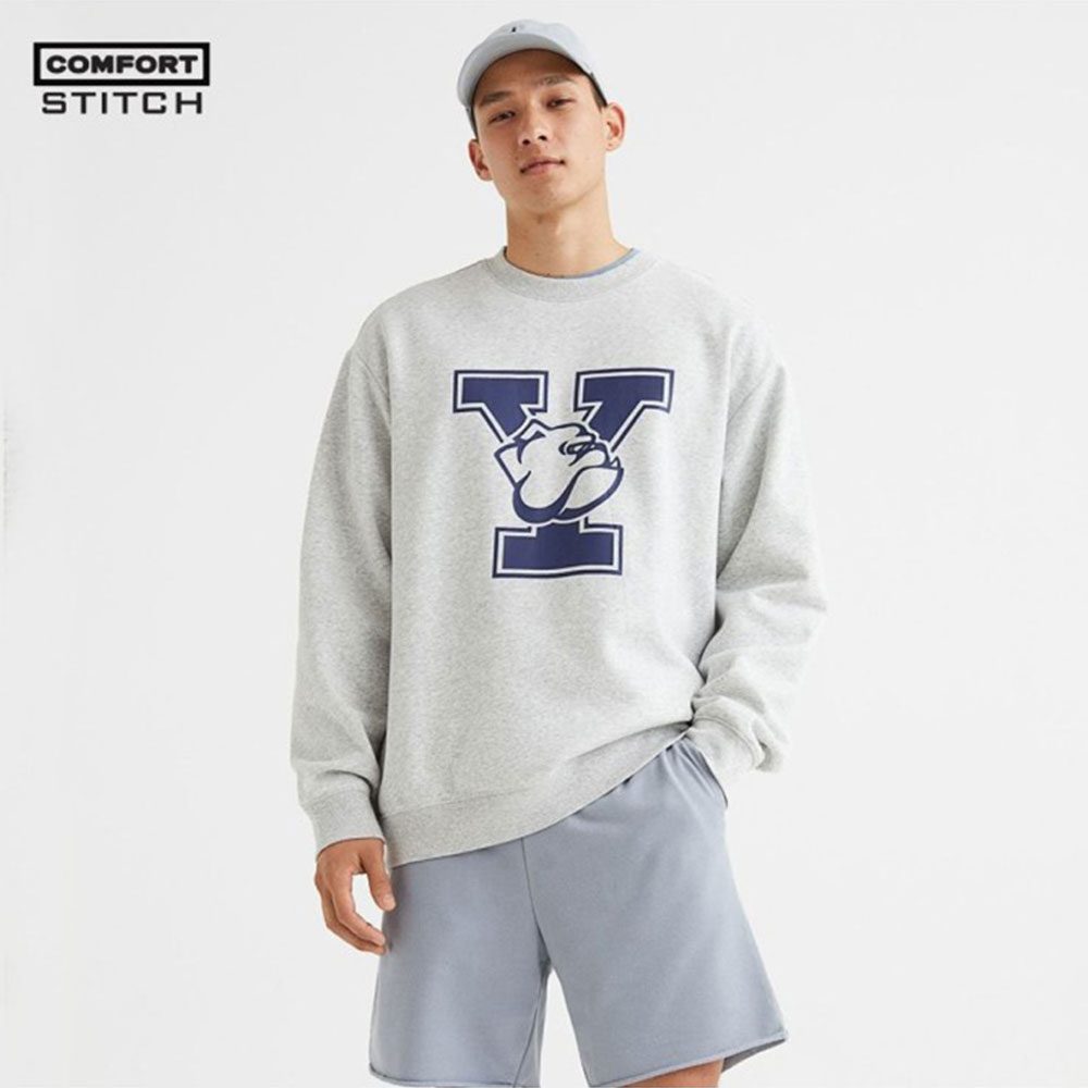 Yale French Terry Sweatshirt in Light Gray