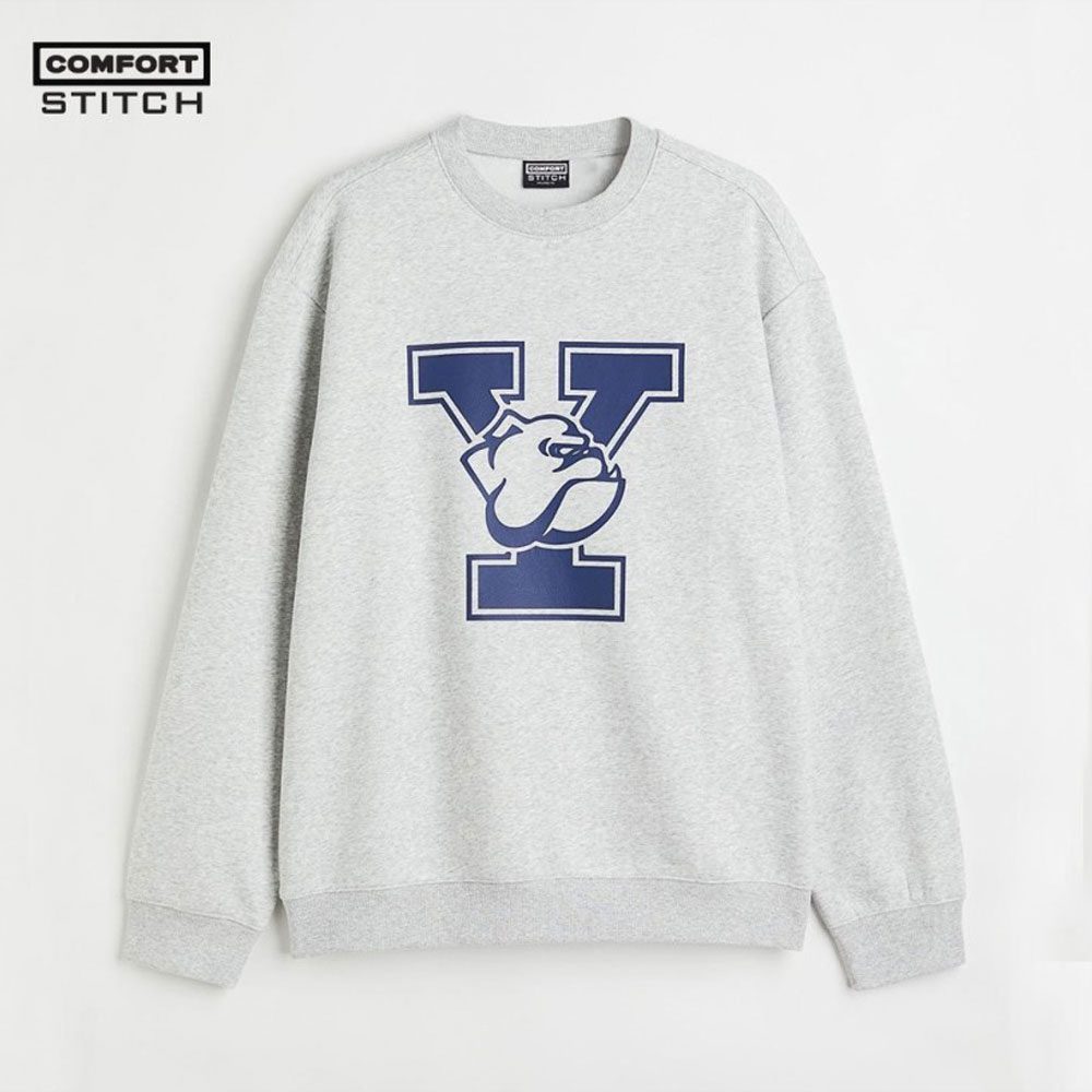 Yale French Terry Sweatshirt in Light Gray